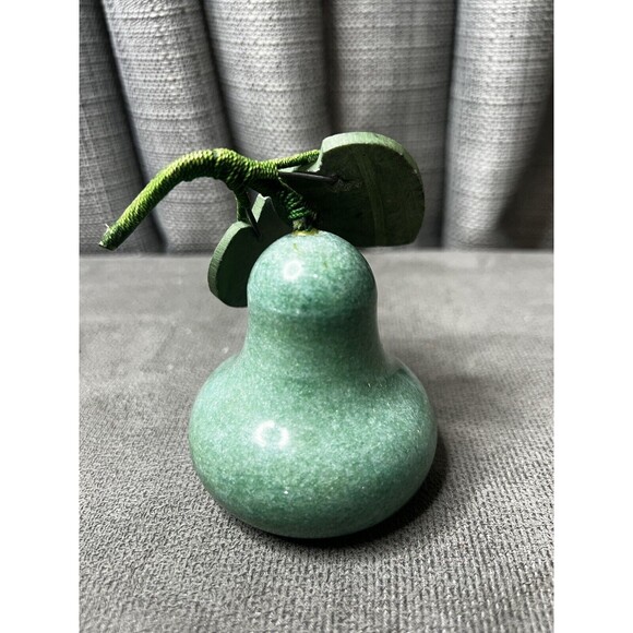 VTG Italian Marble Alabaster Stone Fruit Red Apple Green Pear Stem Lot - Picture 6 of 16